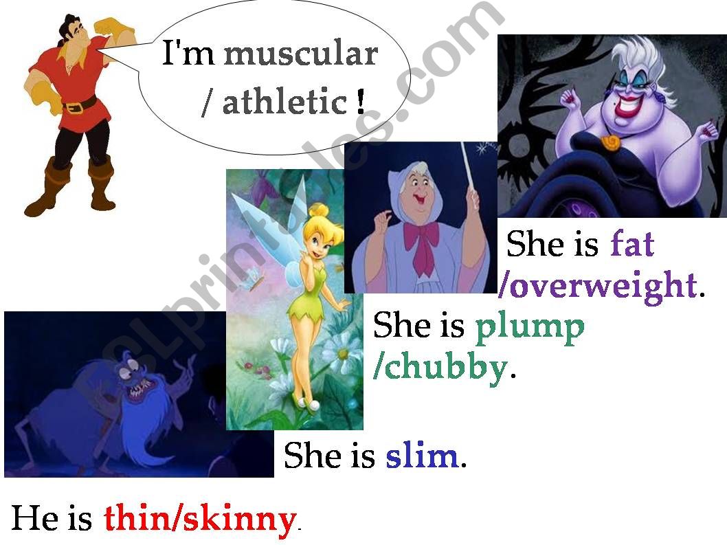 Physical Description with Disney Characters