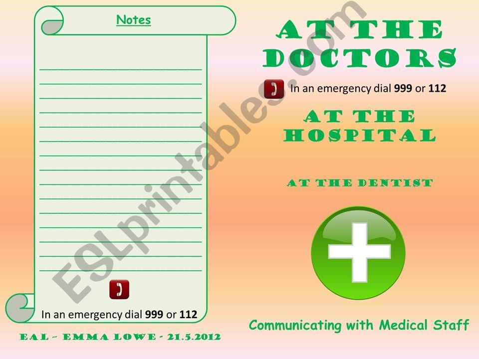 At the Doctors, Hospital and Dentist Medical Booklet (Part 1 of 4)