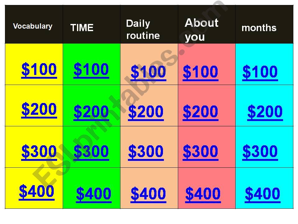 jeopardy game powerpoint