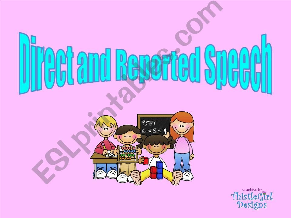 DIRECT AND REPORTED SPEECH powerpoint