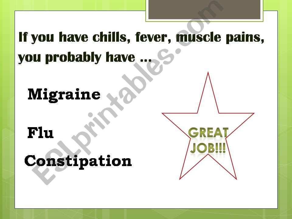 HEALTH PROBLEMS GAME powerpoint