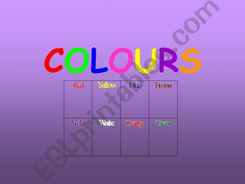 COLOURS powerpoint