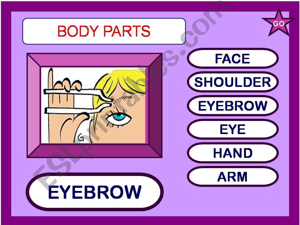 BODY PARTS 2 powerpoint