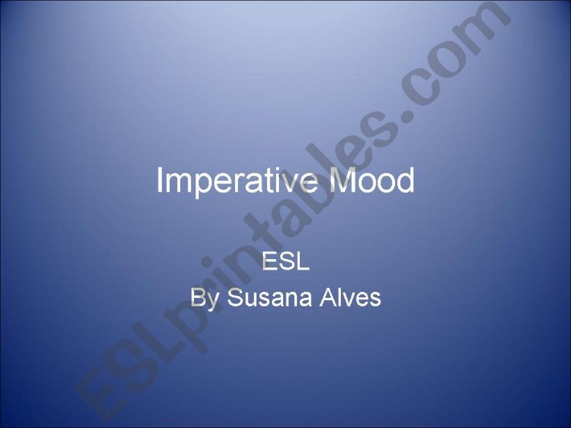 Imperative Mood powerpoint