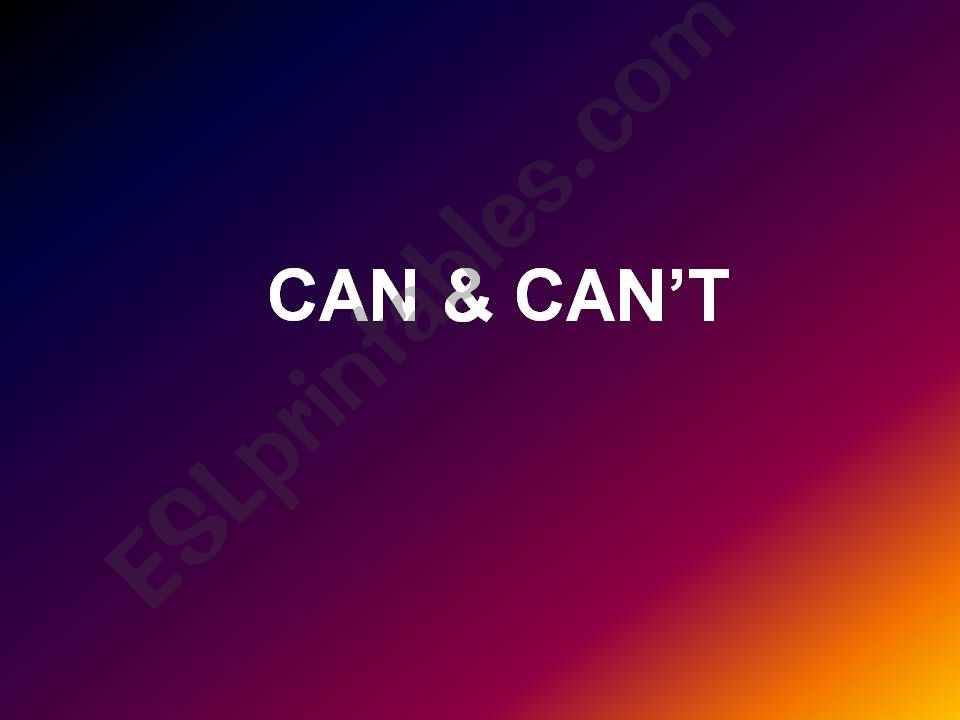 CAN/CANT for abilities powerpoint