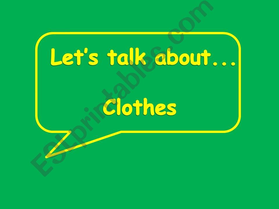 Clothes conversation powerpoint