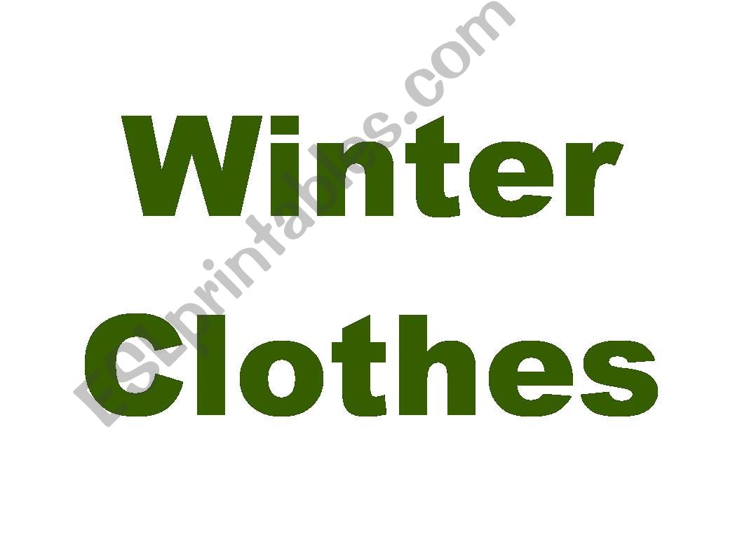 Winter clothes powerpoint