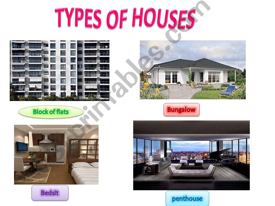 THE HOUSE 1: TYPES OF HOUSES powerpoint