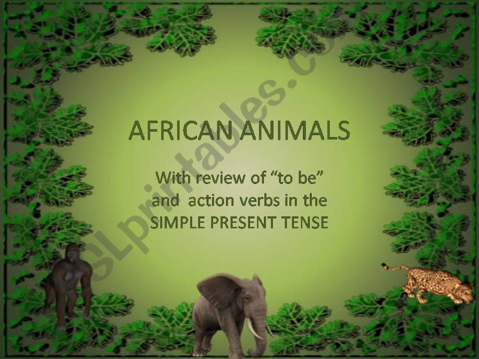 African Animals & TO BE powerpoint