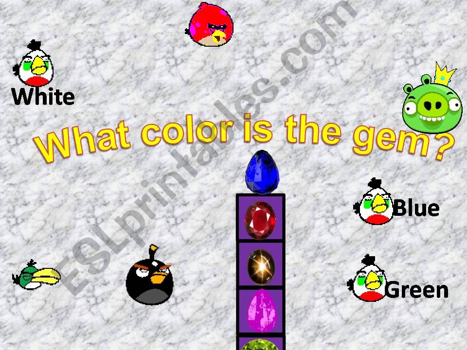 Colours With Angry Bird Collect The Gems Fully Animated with Sound