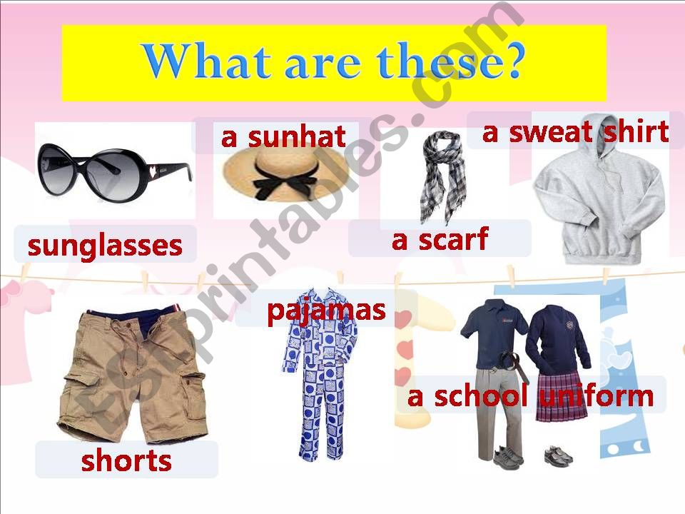 clothing items powerpoint