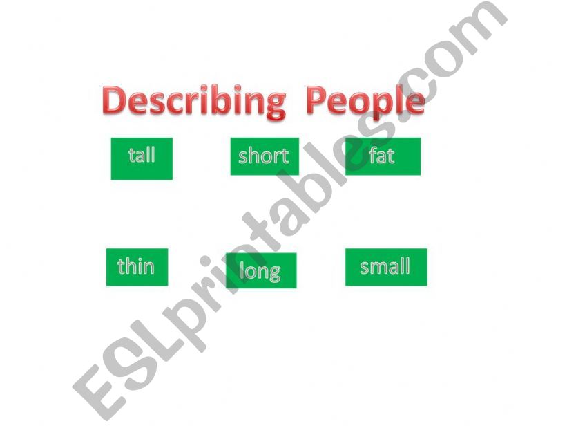 (PART 1) Describing People powerpoint