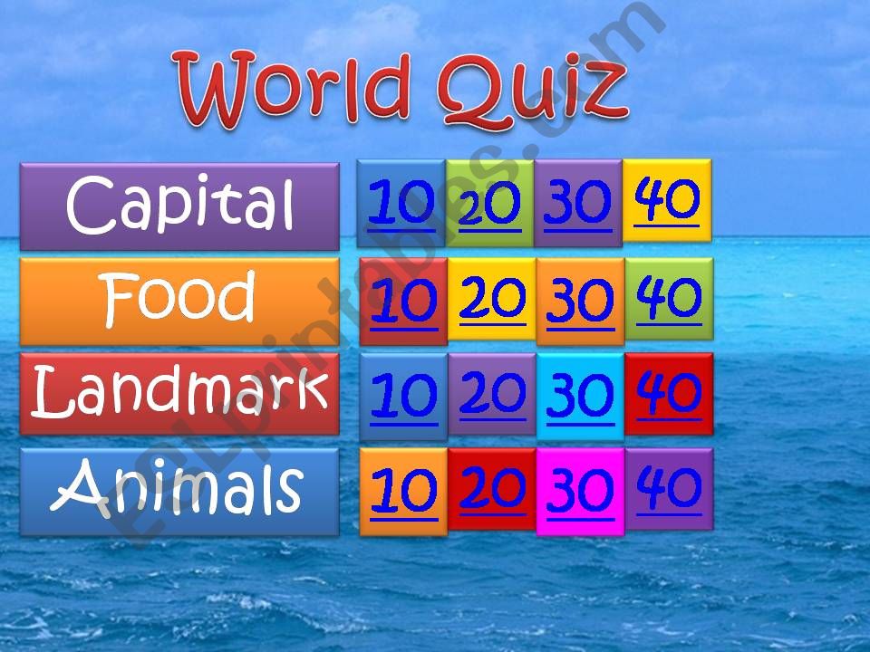 World Quiz powerpoint