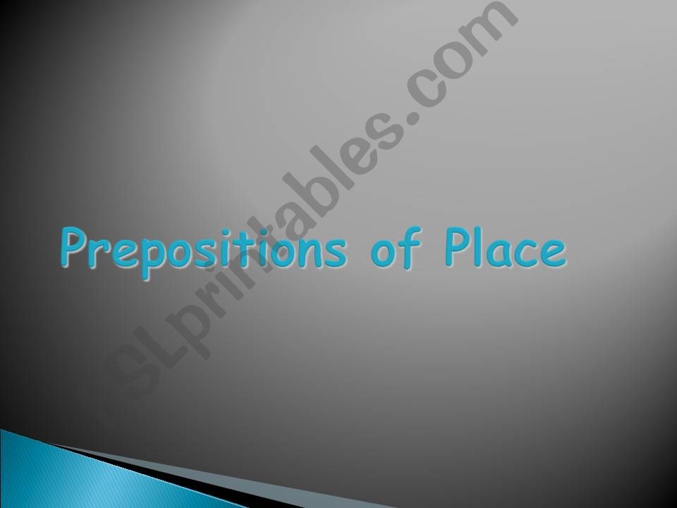 Preposition of place powerpoint