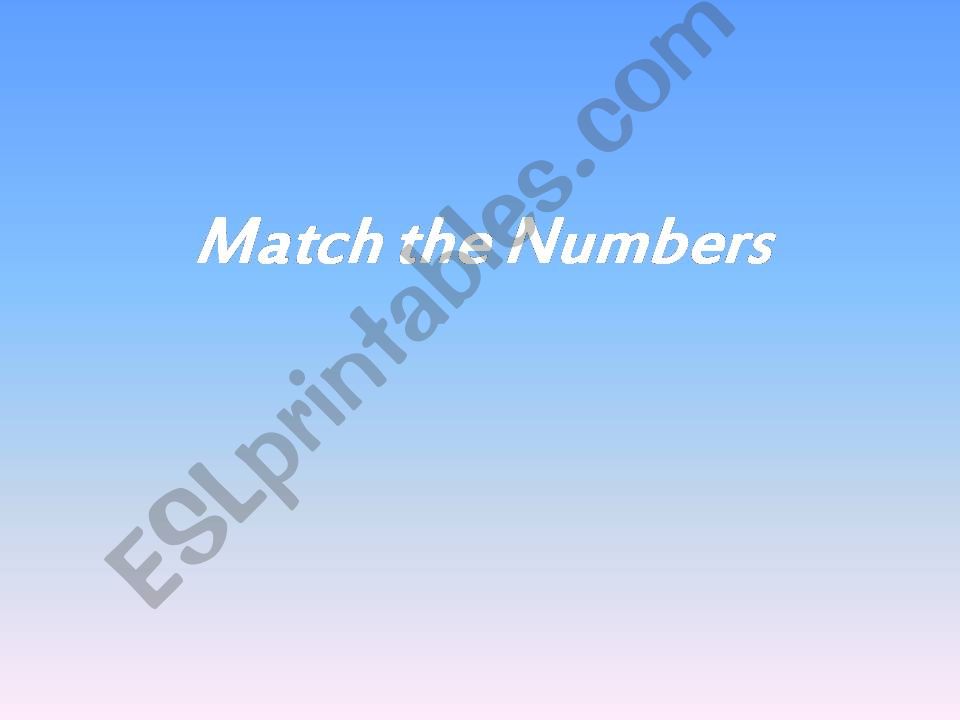 Match the numbers powerpoint