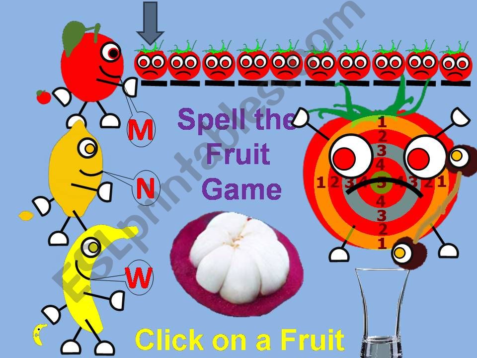 Spell the Fruit and Fill the Glass Mangosteen