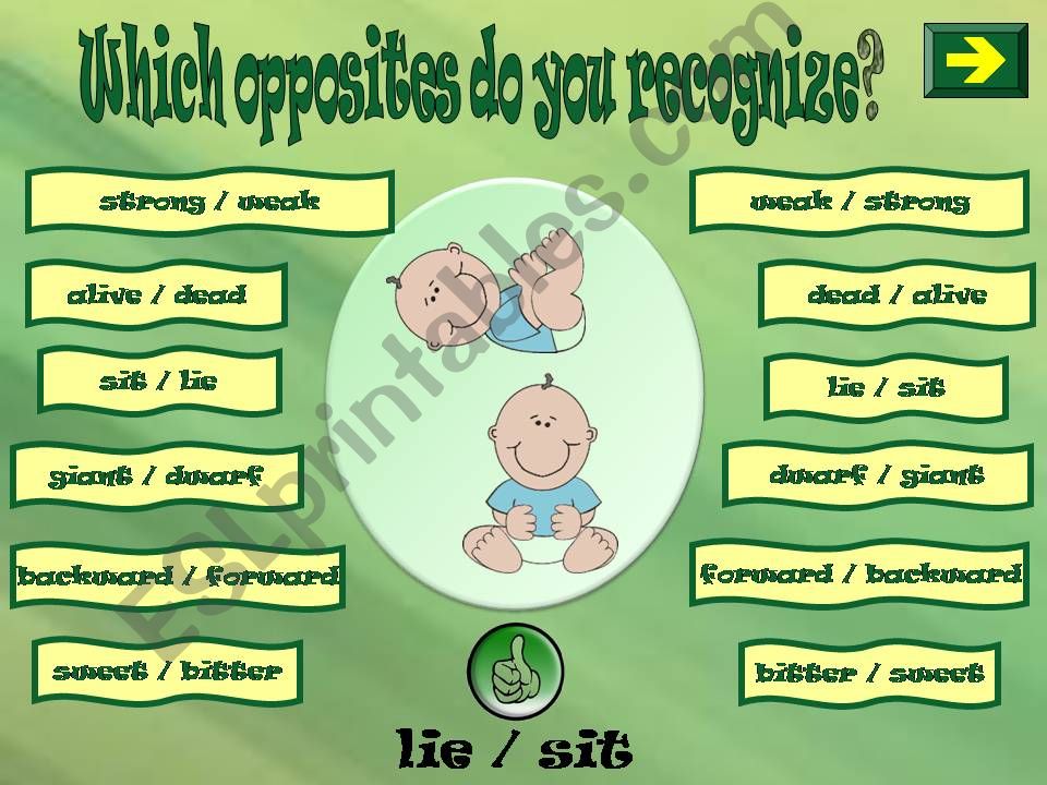 WHICH OPPOSITES DO YOU RECOGNIZE? 3 PART 2