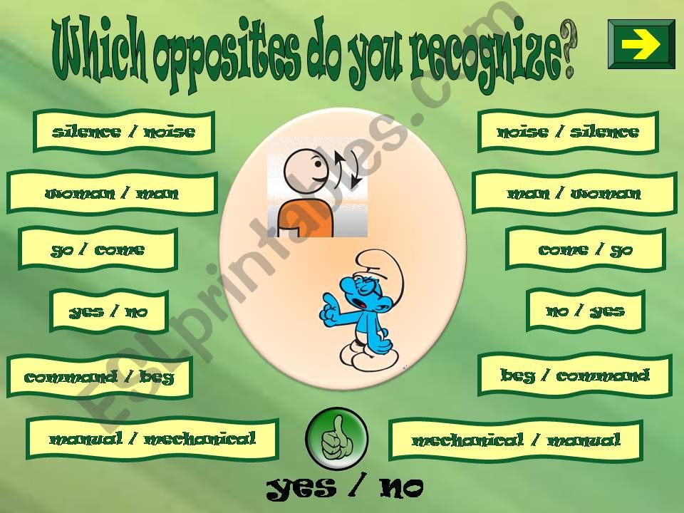 WHICH OPPOSITES DO YOU RECOGNIZE? 3 PART 3