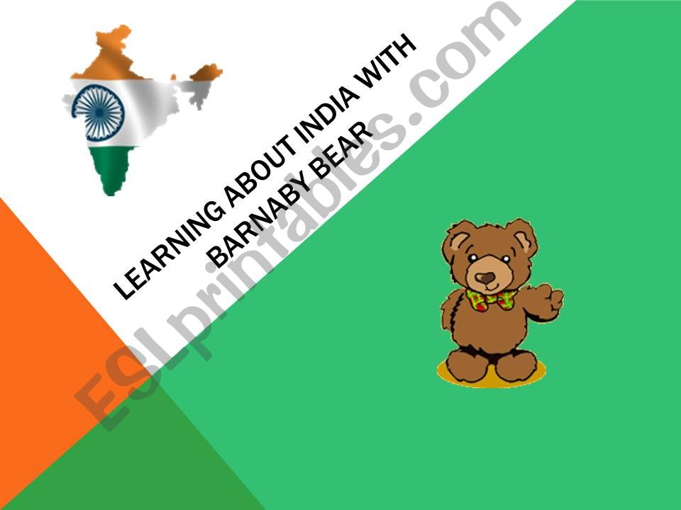 Learning About India with Barnaby Bear