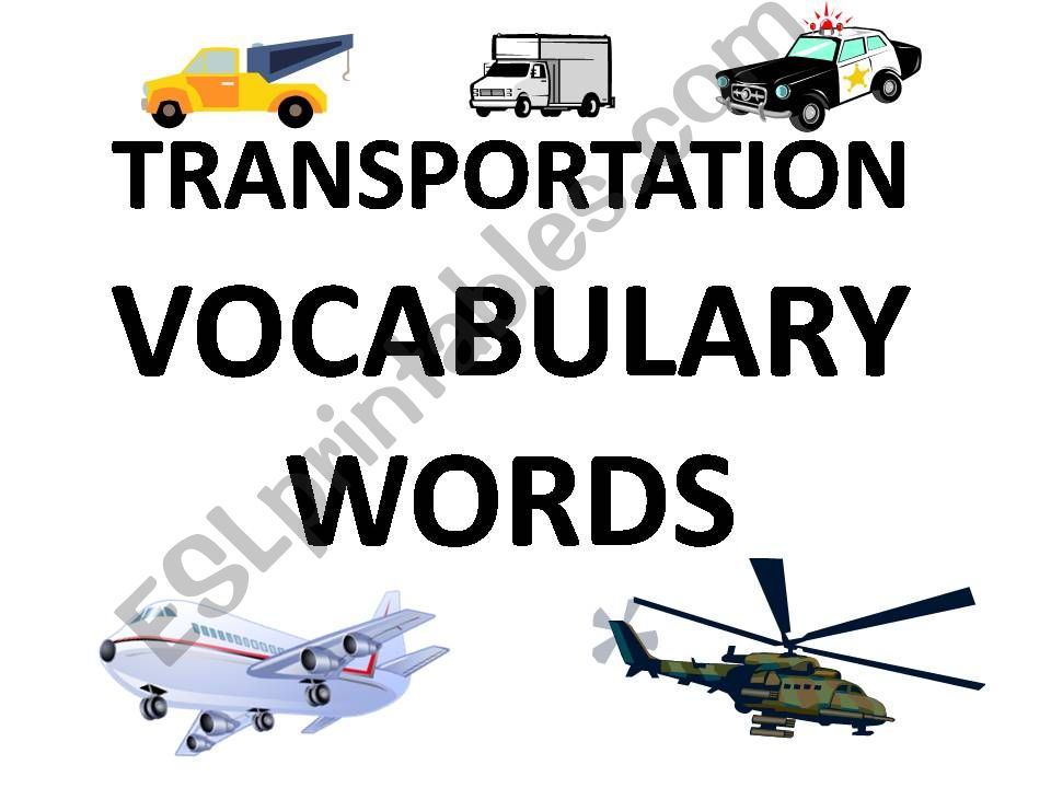 Transportation Vocabulary PowerPoint