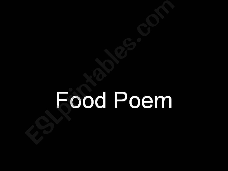 Guided Writing-shape poem about food or drink