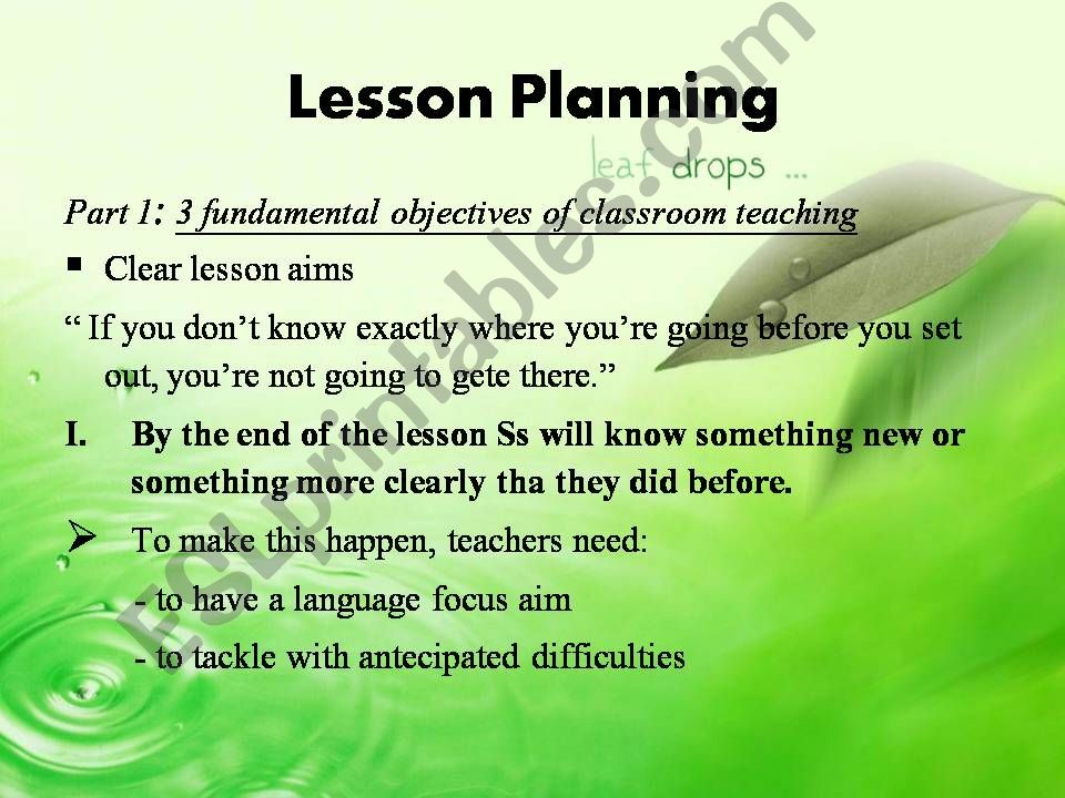 Lesson planning powerpoint