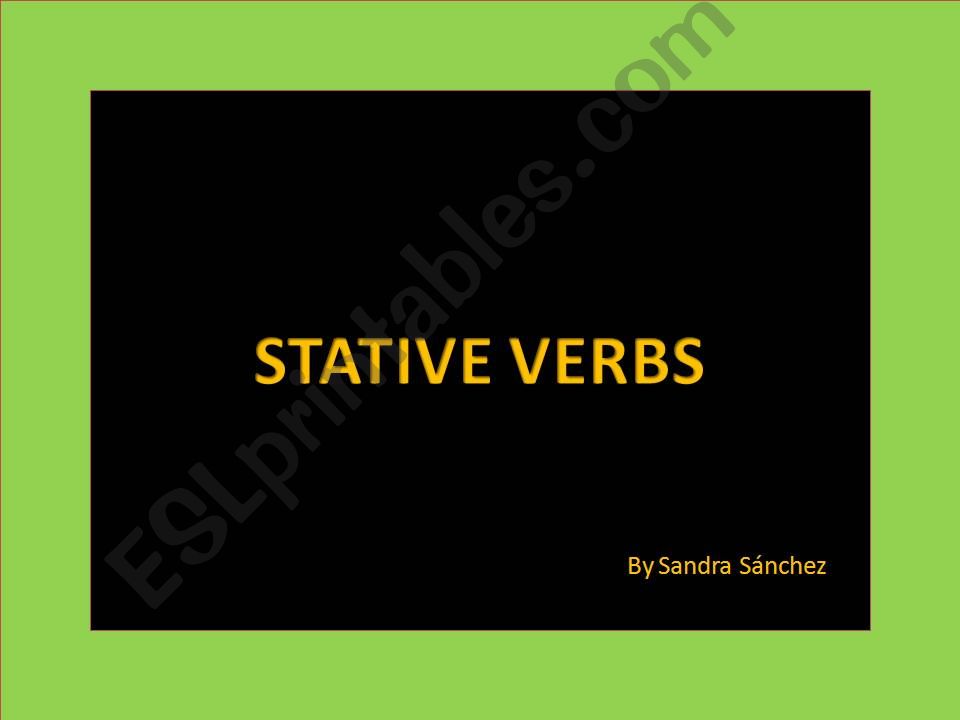 stative verbs powerpoint