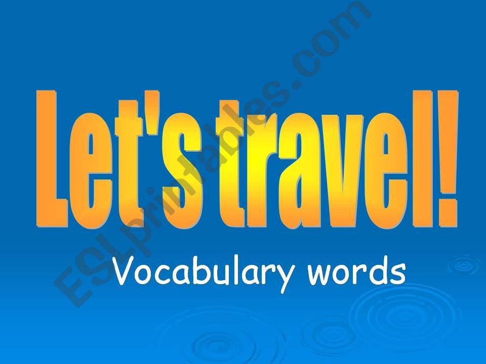 Traveling Vocabulary powerpoint