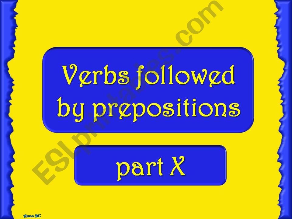 Verbs followed by prepositions - game 10/10