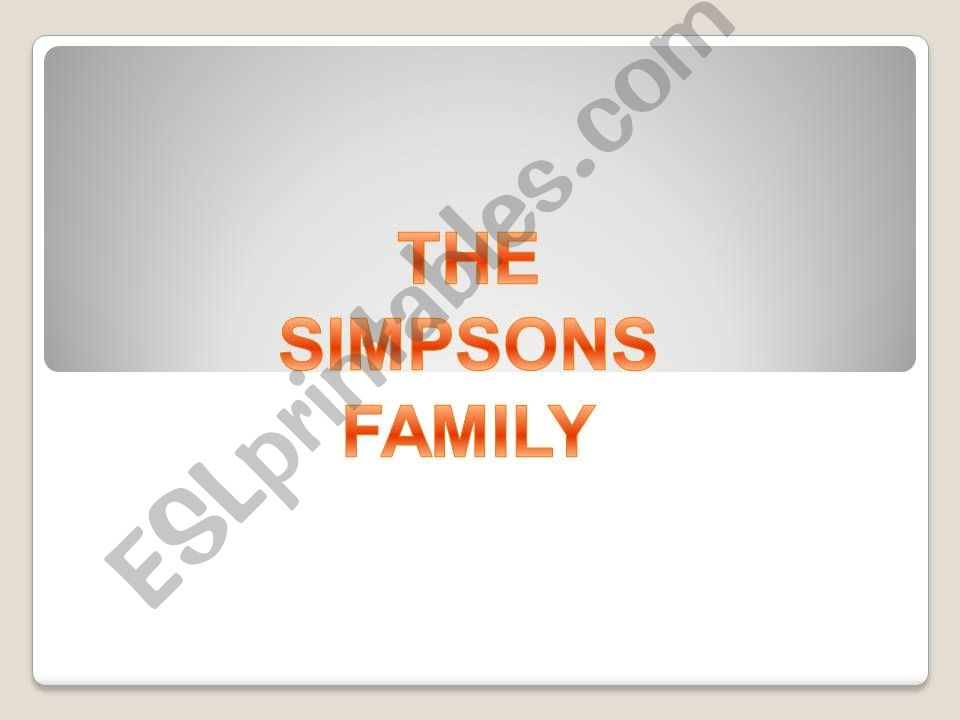 THE SIMPSONS FAMILY powerpoint