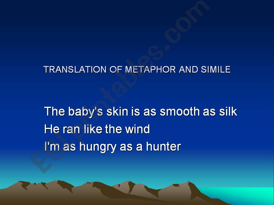 Translation of metaphor powerpoint