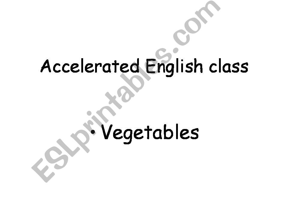 Vegetables powerpoint