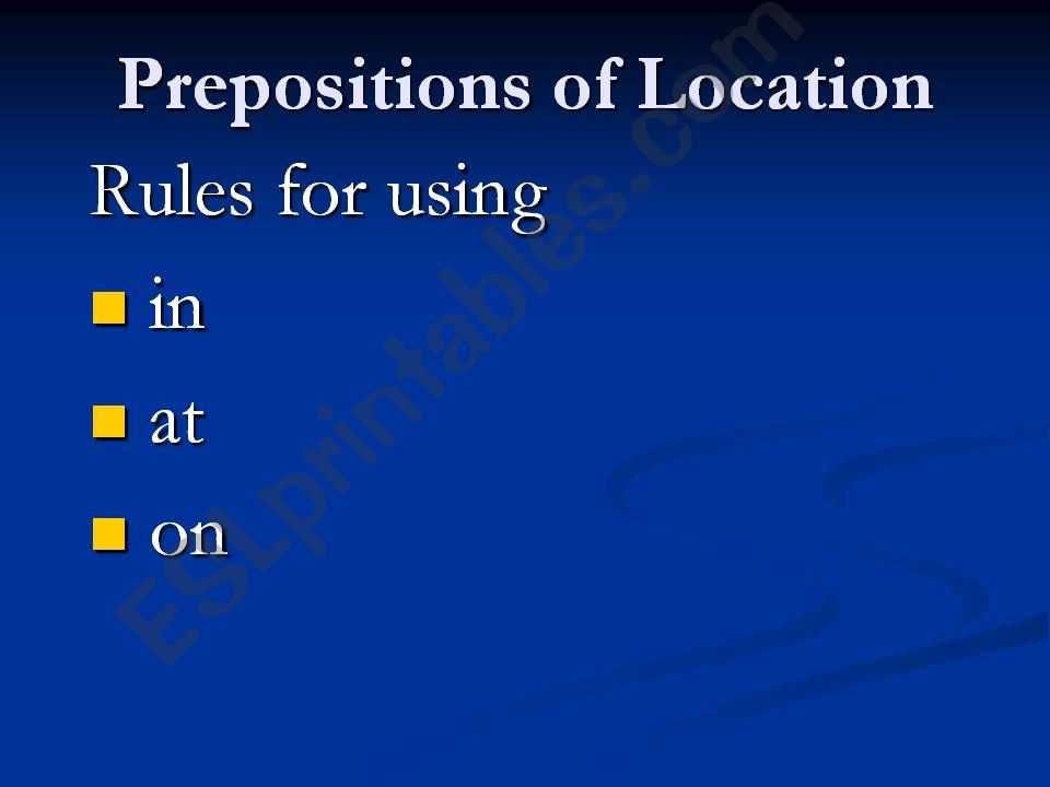 prepositions of location powerpoint
