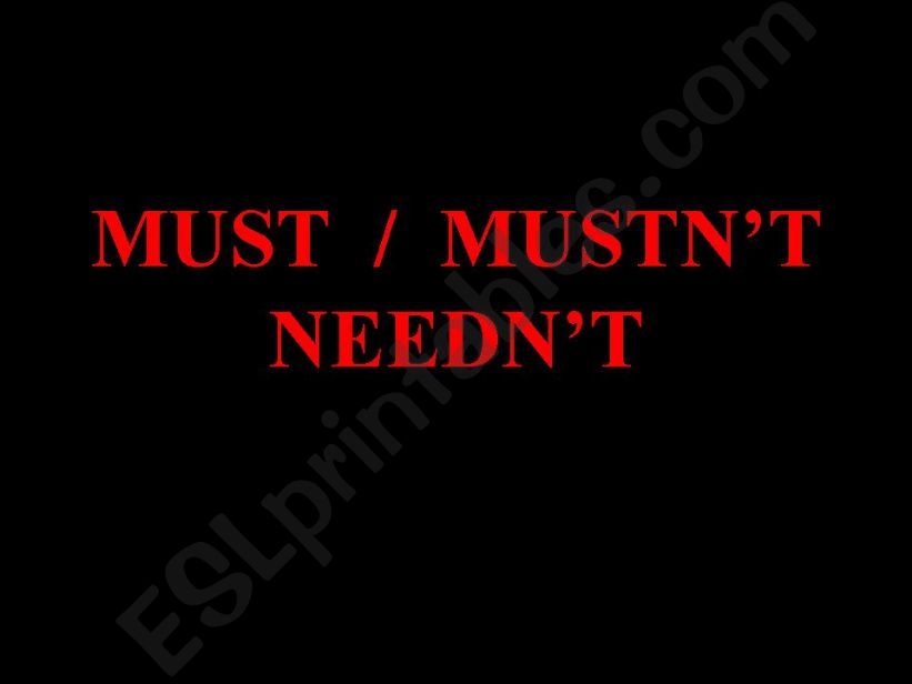 obligation (must) powerpoint