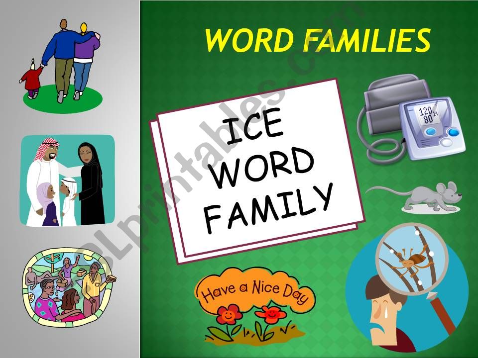 ICE WORD FAMILY POWERPOINT powerpoint