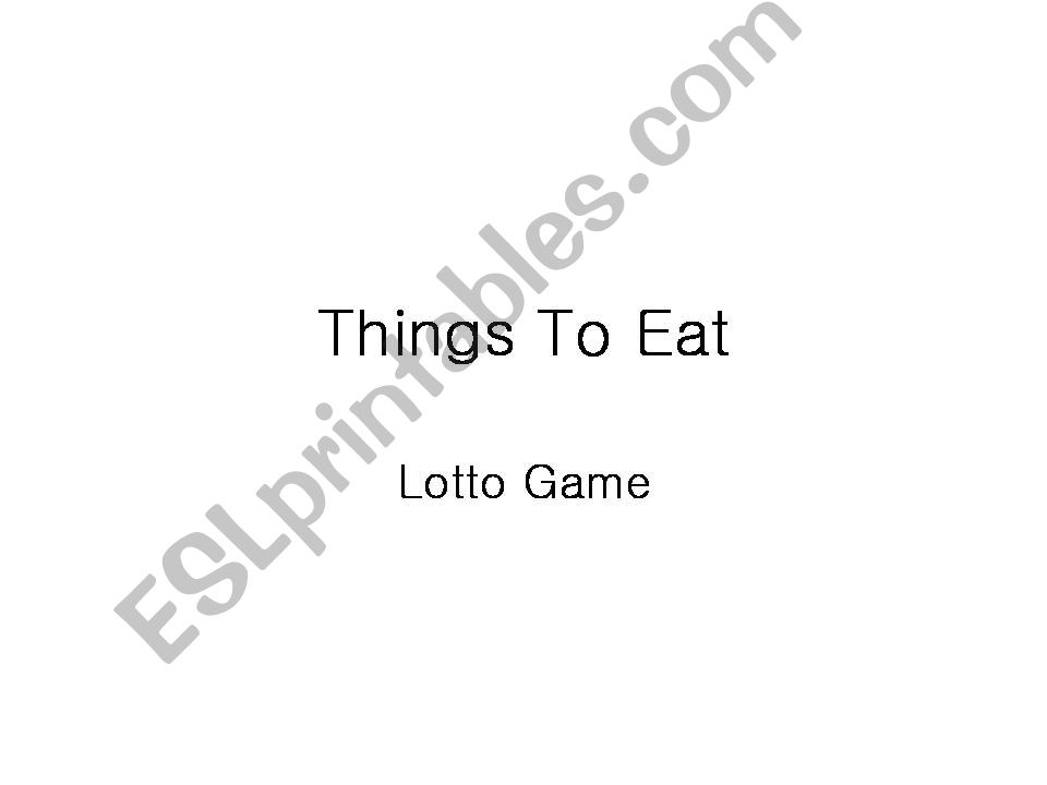 Things To Eat powerpoint