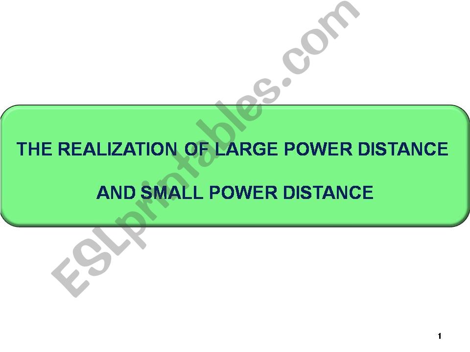 large and small power distance