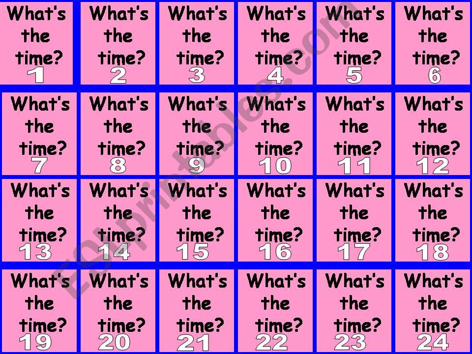 Whats the time matching/pairs game