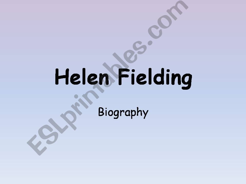 Helen Fielding powerpoint