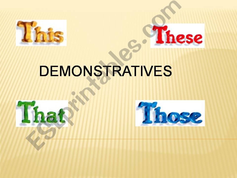 DEMONSTRATIVES THIS- THESE - THAT-THOSE