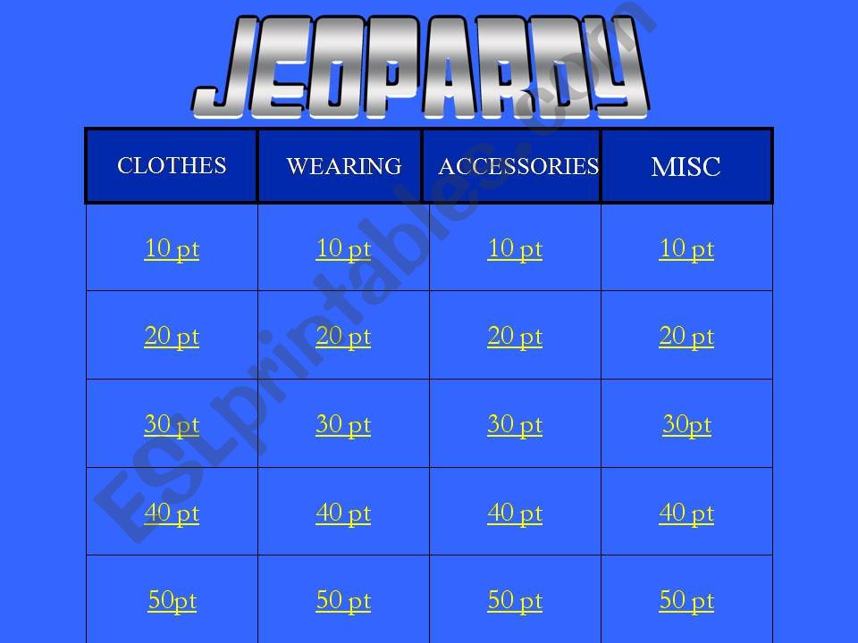clothes jeopardy powerpoint