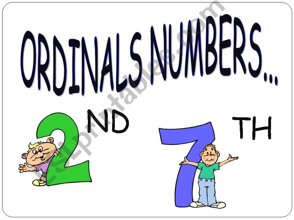 Ordinal numbers powerpoint