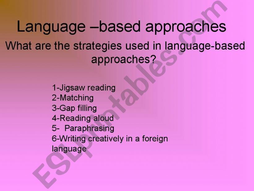 Language-based approach powerpoint