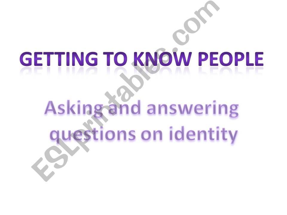 Getting to know peeople, identity card