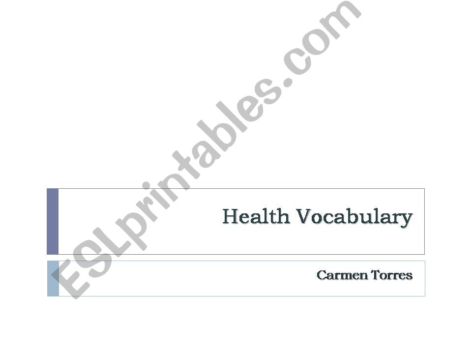 Health words powerpoint