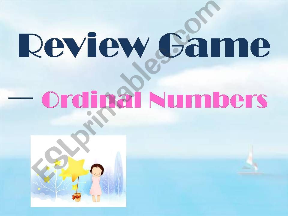 game: ordinal numbers powerpoint