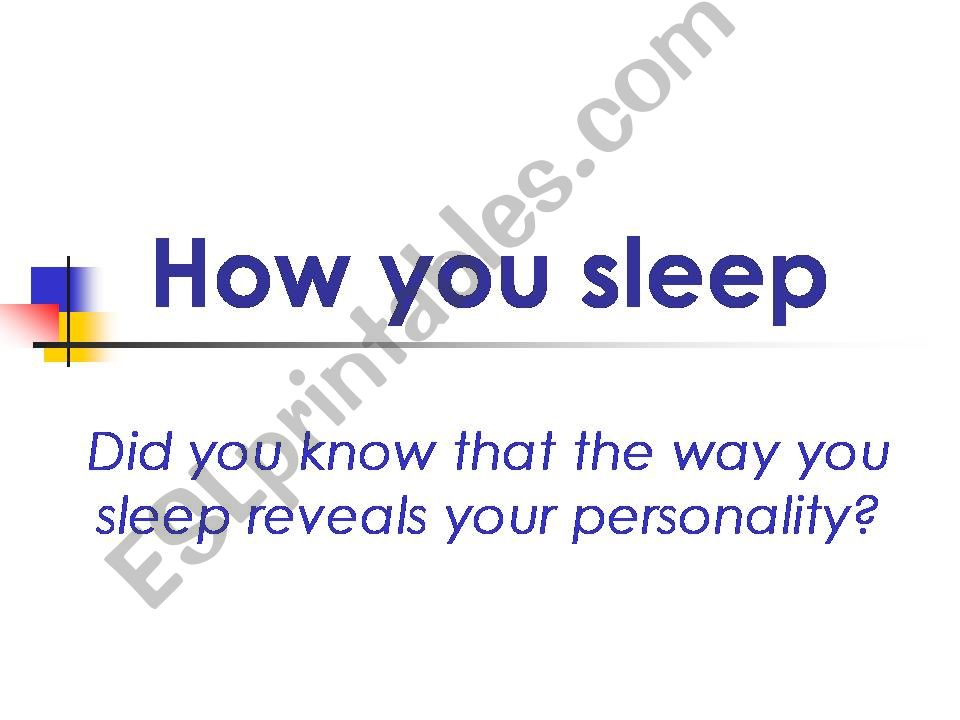How you sleep powerpoint