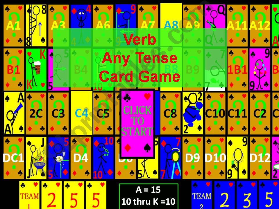 Stickman Verbs 52 deck card game