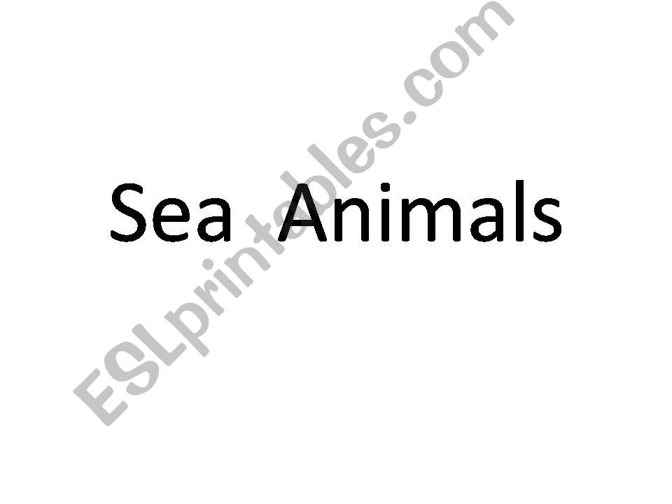 sea animals powerpoint