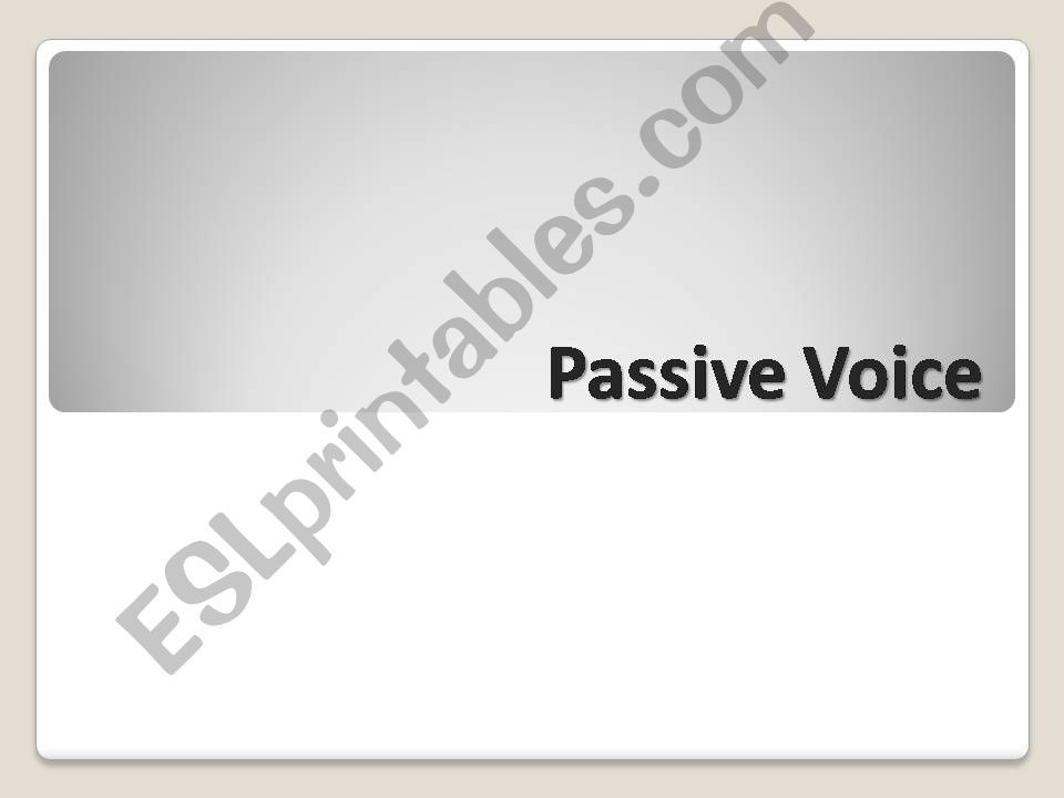 Passive Voice powerpoint